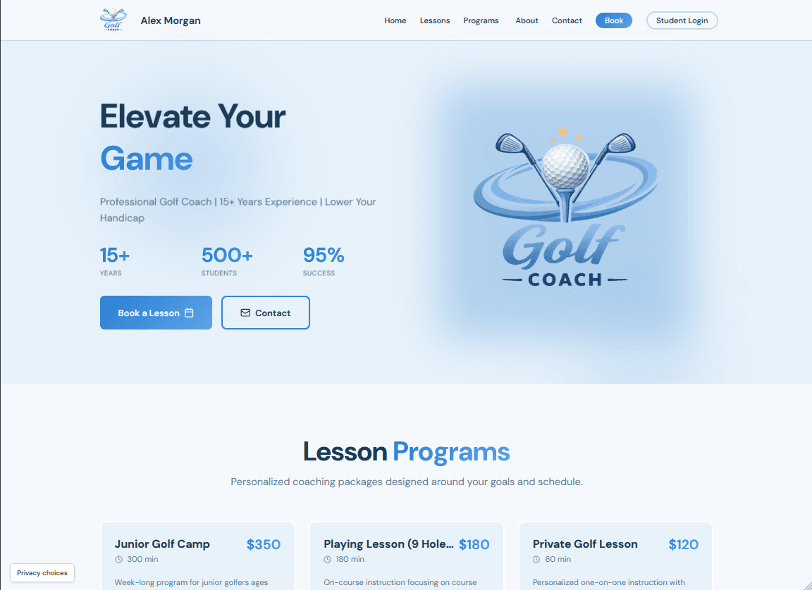 Classic coach website template